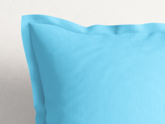 Poszewka na poduszkę z ozdobną kantą bawełniana - jasnoniebieska