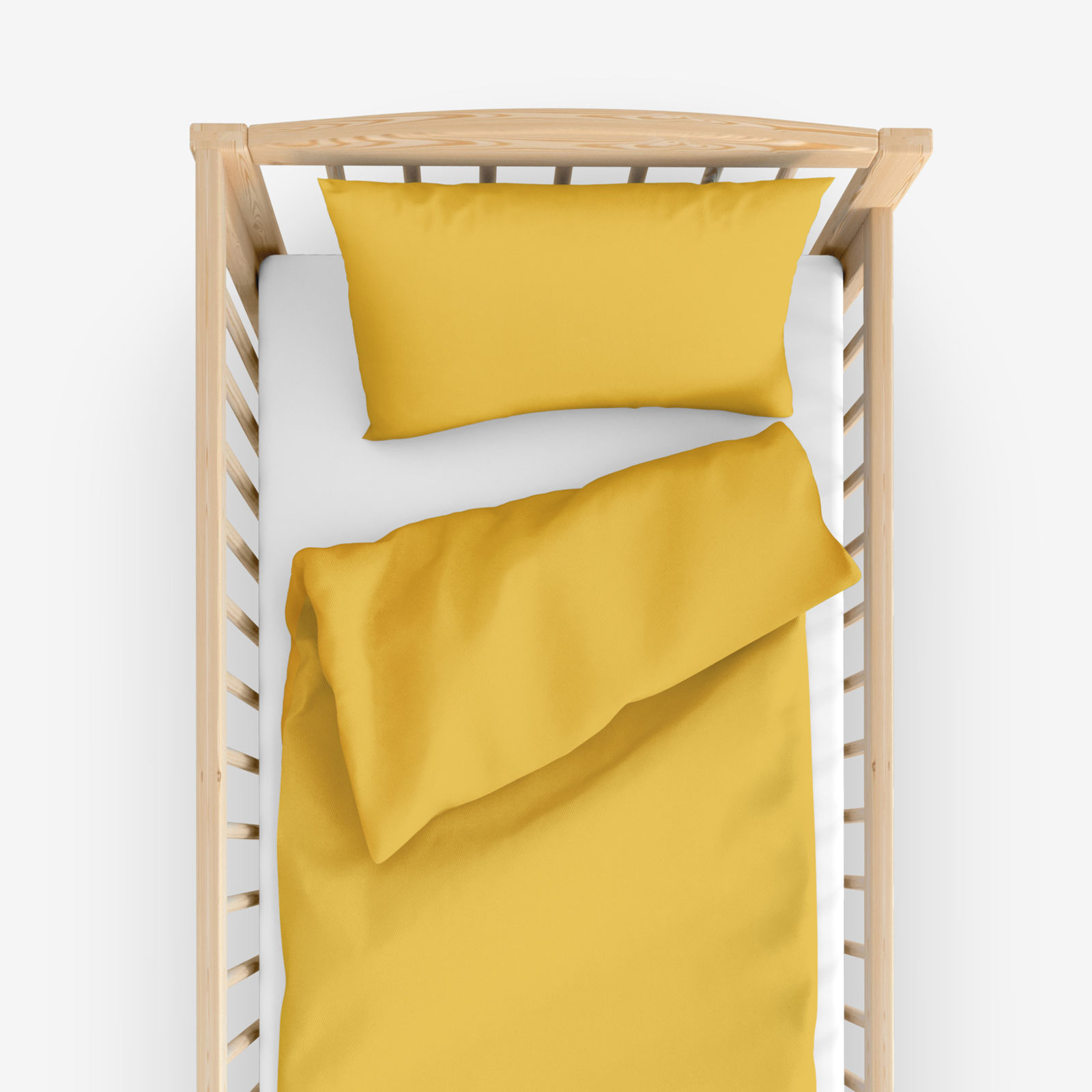 Pościel bawełniana do łóżeczka - miodowa żółta