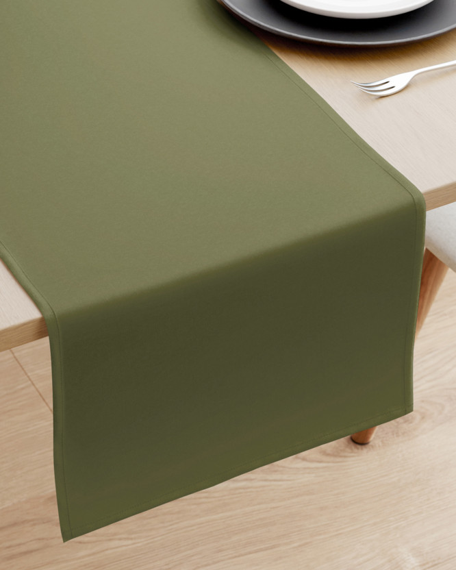 Bieżnik na stół z płótna bawełnianego - oliwkowy