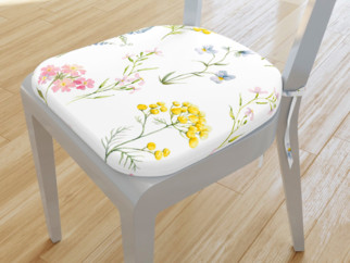 Zaokrąglona poduszka na krzesło 39x37 cm - kwitnąca wiosna