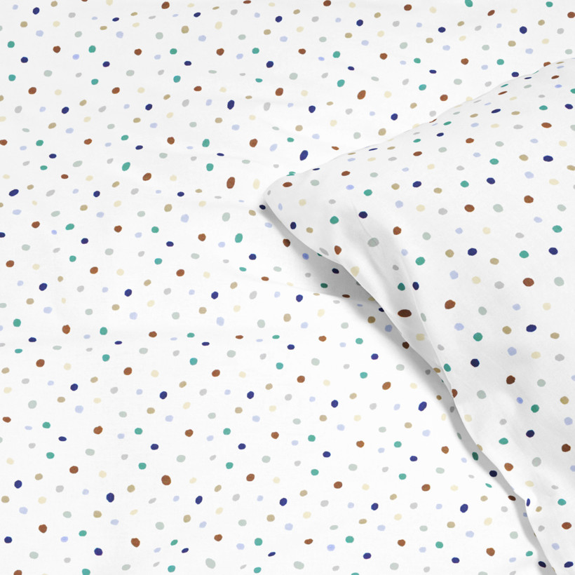 Pościel bawełniana - kolorowe kropeczki na białym