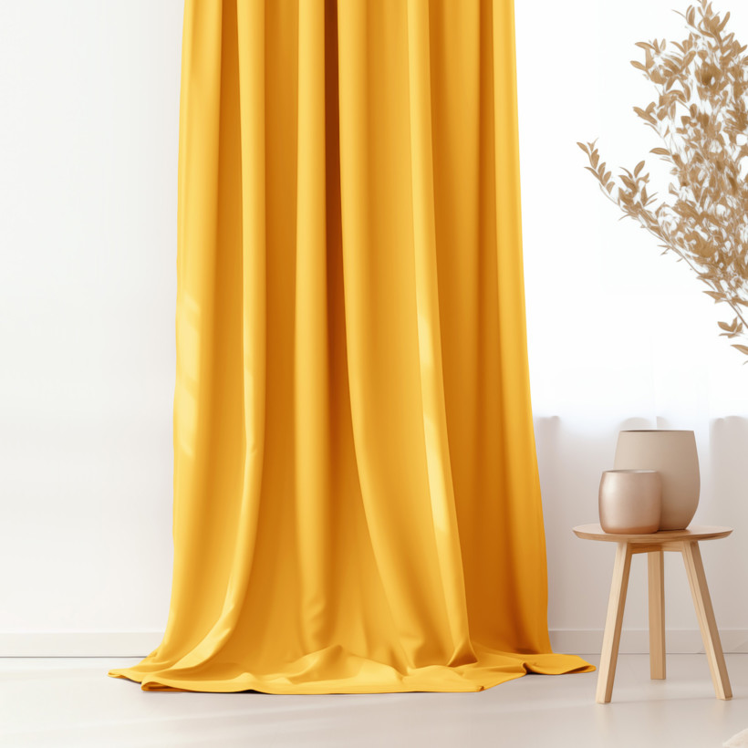 Zasłona dekoracyjna Rongo na taśmie - żółta