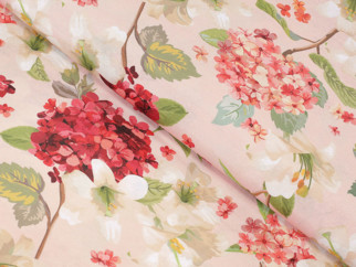 Tkanina dekoracyjna Loneta - wiosenne kwiaty - szer. 140cm