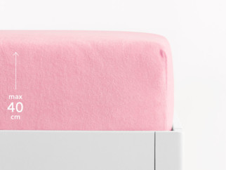 Prześcieradło frotte Exclusive z gumką na wysoki materac - różowe