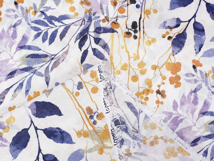 Tkanina dekoracyjna Loneta - malowane liście
