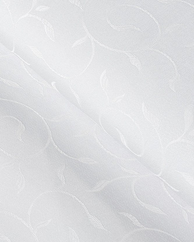 Luksusowa tkanina obrusowa plamoodporna - biała z dużymi ornamentami