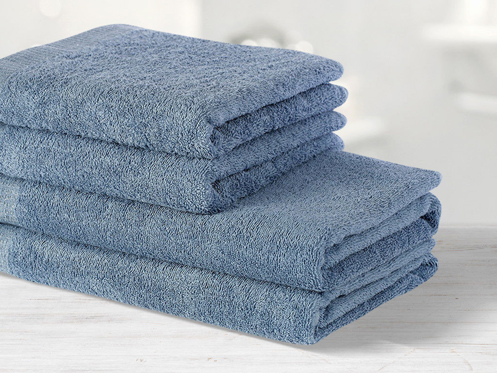 Ręcznik kąpielowy frotte Vita - niebieski