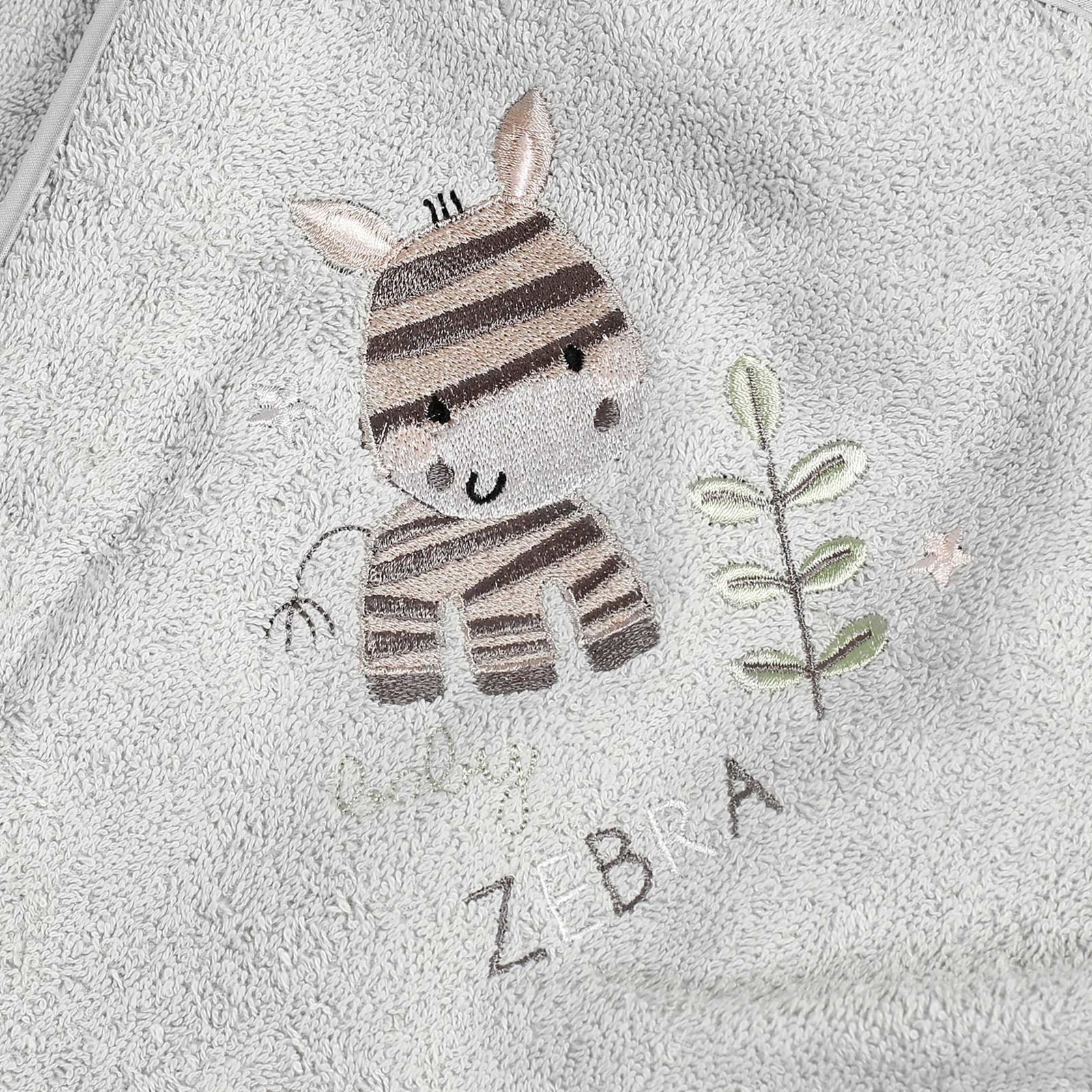 Ręcznik dziecięcy LILI 100x100 cm szary -  zebra