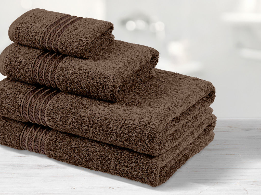Ręcznik kąpielowy frotte Kaya - ciemnobrązowy