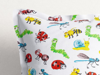Poszewka na poduszkę z ozdobną kantą bawełniana dla dzieci - biedronki i inne zwierzęta