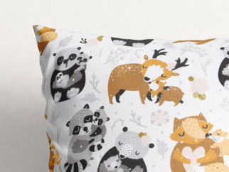 Poszewka na poduszkę bawełniana dla dzieci - zwierzęca rodzina