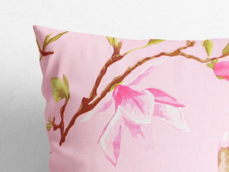 Poszewka na poduszkę bawełniana - różowe magnolie