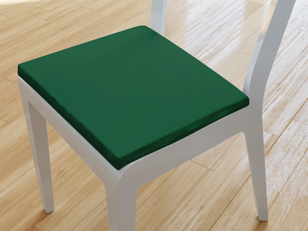 Kwadratowa poduszka na krzesło 38x38 cm Loneta - UNI ciemnozielona