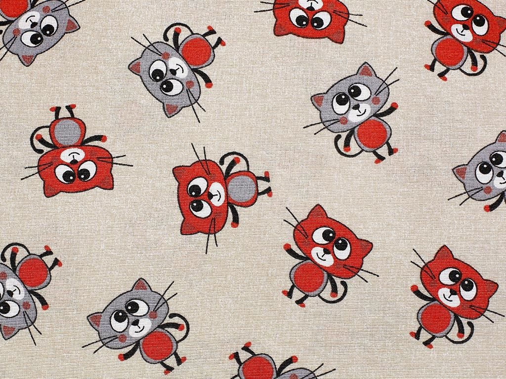Tkanina dekoracyjna Loneta - słodkie kociaki