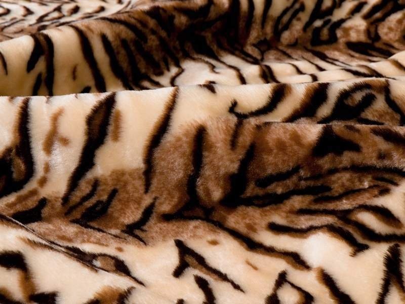 Sztuczne futro o krótkim włosiu na metry - Tygr 1