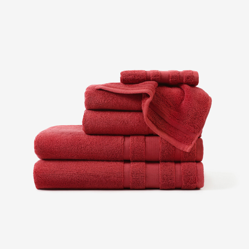 Miękki ręcznik z bawełny organicznej - czerwony