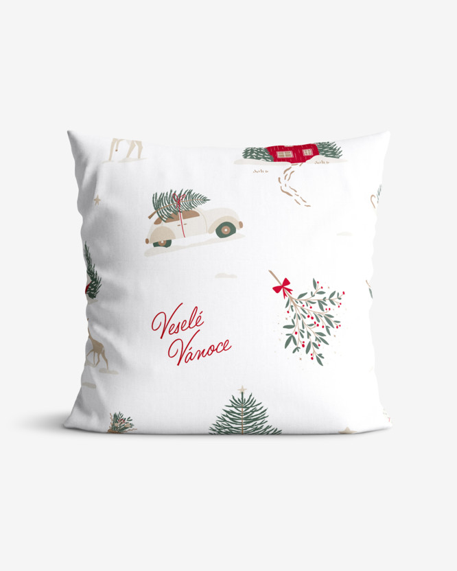 Poszewka na poduszkę bawełniana świąteczna - tradycyjne Boże Narodzenie