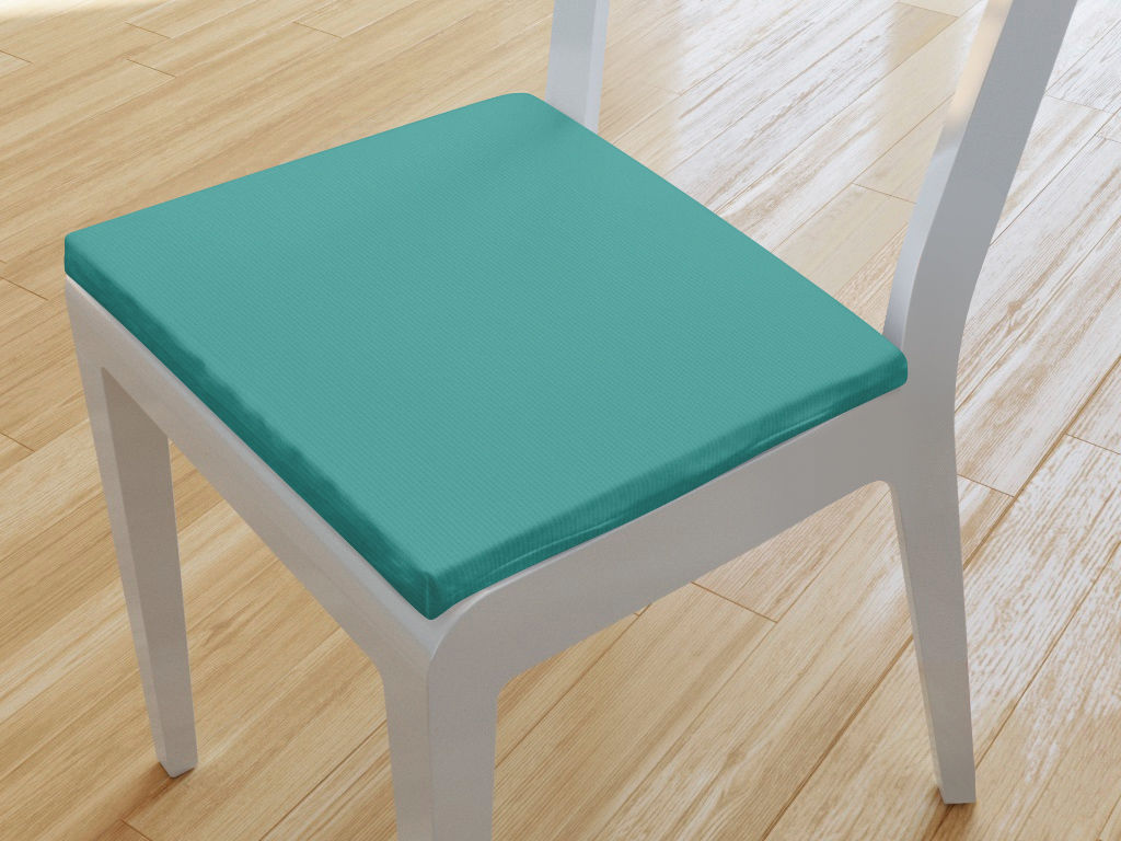 Kwadratowa poduszka na krzesło 38x38 cm Loneta - lazurowa