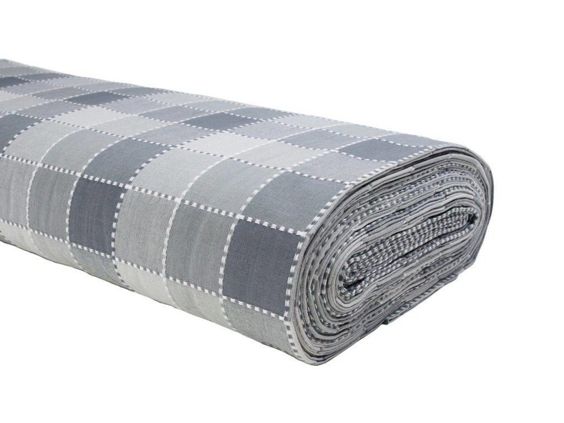 Mocna tkanina bawełniana Kanafas 230 g/m2 - duża kratka szare odcienie