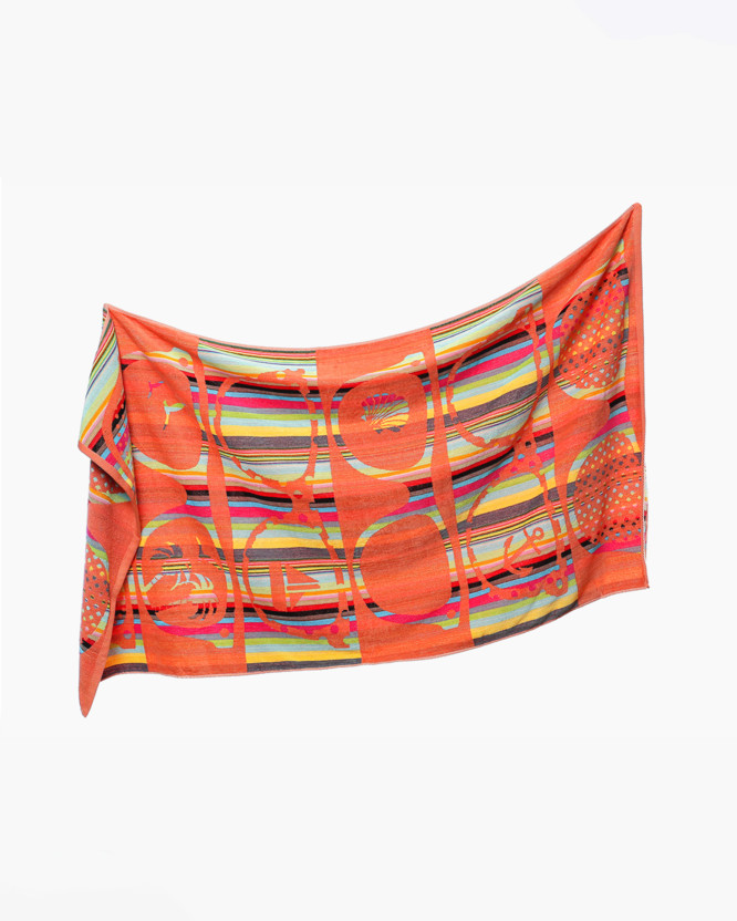 Duży ręcznik plażowy Okulary 90x160 cm - pomarańczowe