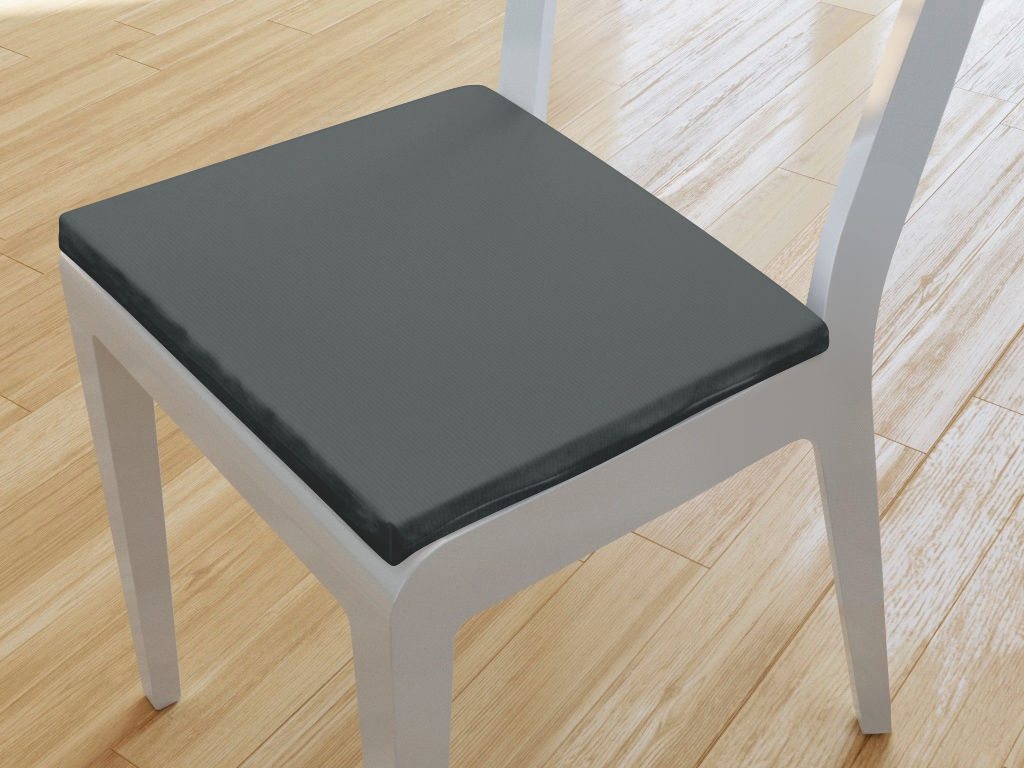 Kwadratowa poduszka na krzesło 38x38 cm Loneta - antracytowa