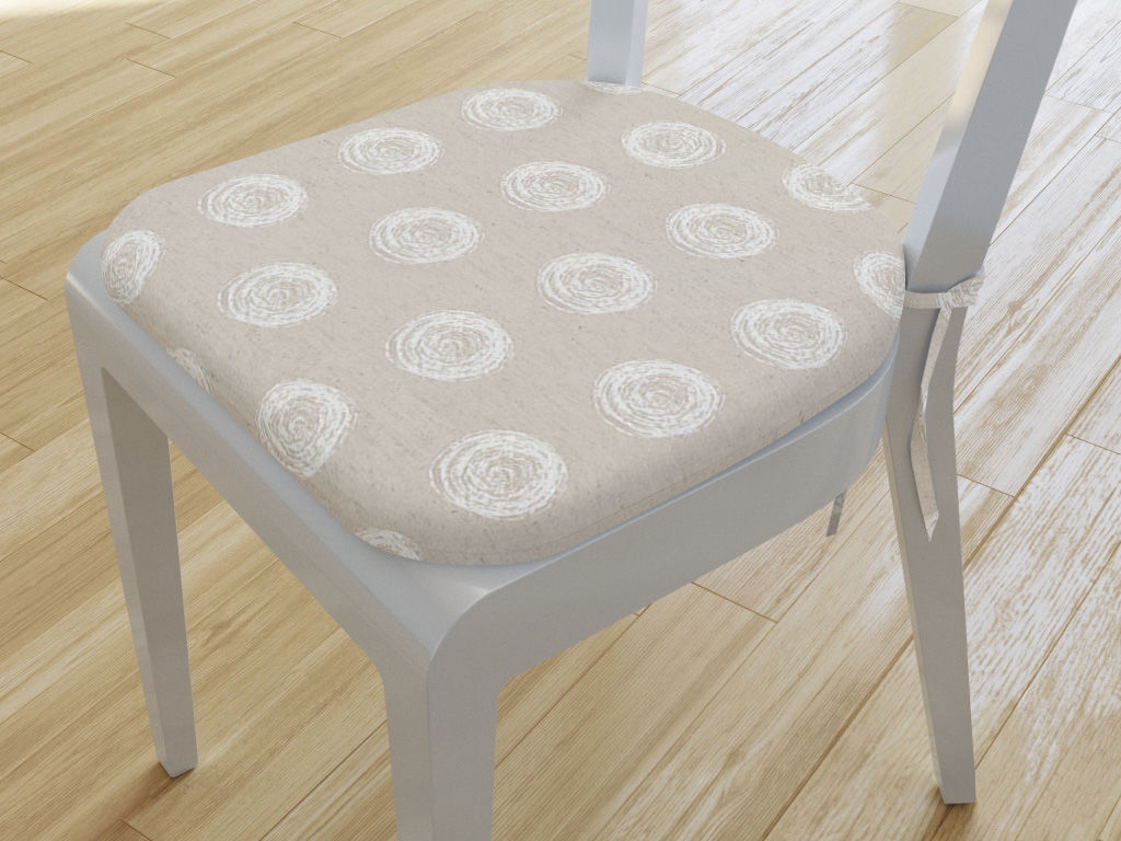 Zaokrąglona poduszka na krzesło 39x37 cm Loneta - malowane kręgi