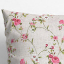 Poszewka na poduszkę dekoracyjna Loneta - pnące róże na naturalnym