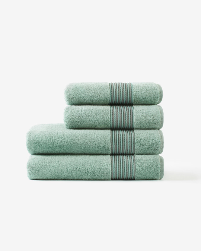 Ręcznik kąpielowy frotte Mikro Exklusiv - szaro-turkusowy
