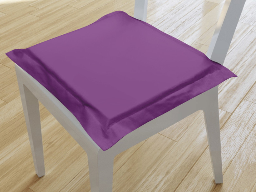 Kwadratowa poduszka na krzesło z ozdobną kantą 38x38 cm Suzy - fioletowa