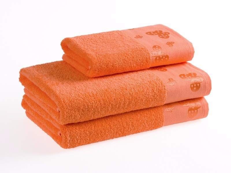 Ręcznik kąpielowy frotte Motylki - pomarańczowy