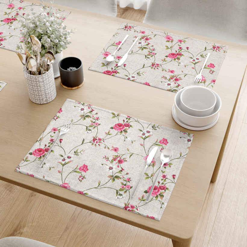 Podkładka na stół Loneta - pnące róże na naturalnym - 2szt.