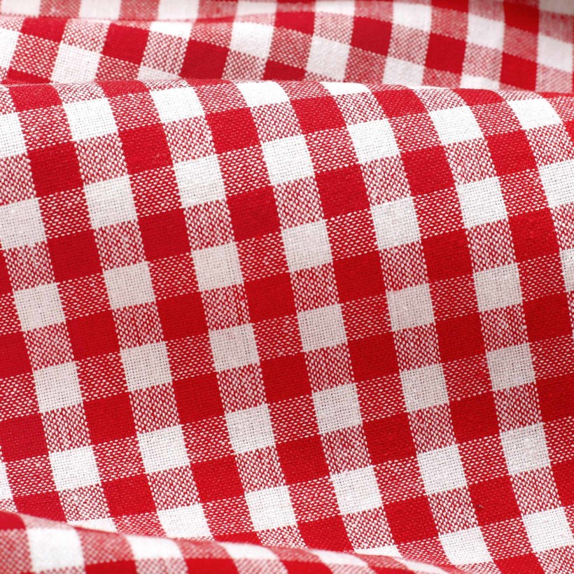 Ścierka kuchenna bawełniana - mała czerwono-biała kratka