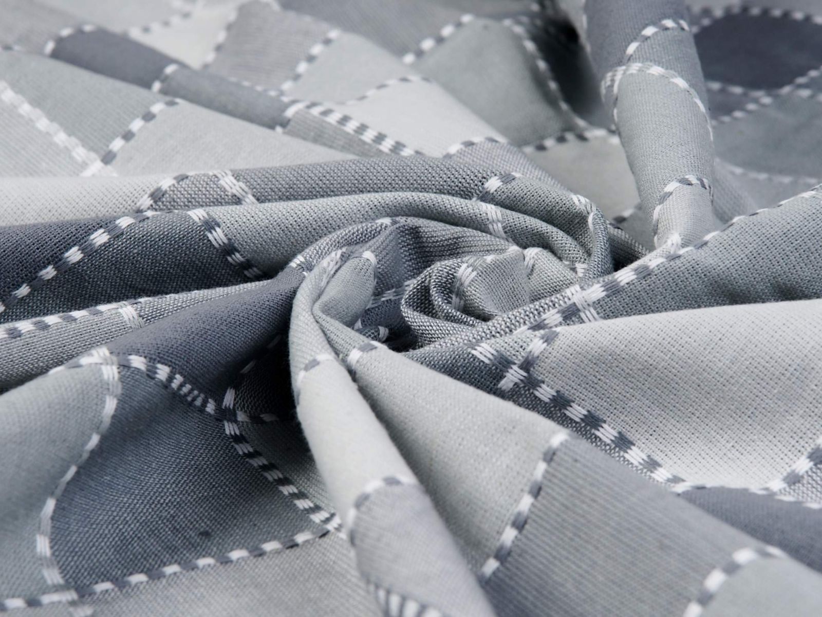 Mocna tkanina bawełniana Kanafas 230 g/m2 - duża kratka szare odcienie