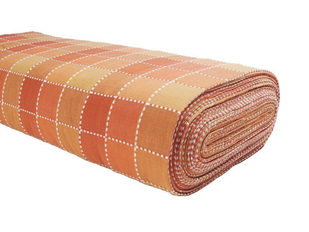 Mocna tkanina bawełniana Kanafas 230 g/m2 - duża kratka odcienie pomarańczowe