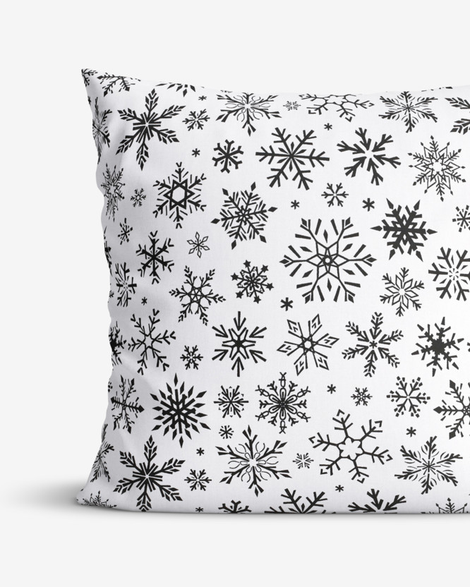 Poszewka na poduszkę bawełniana świąteczna - płatki śniegu