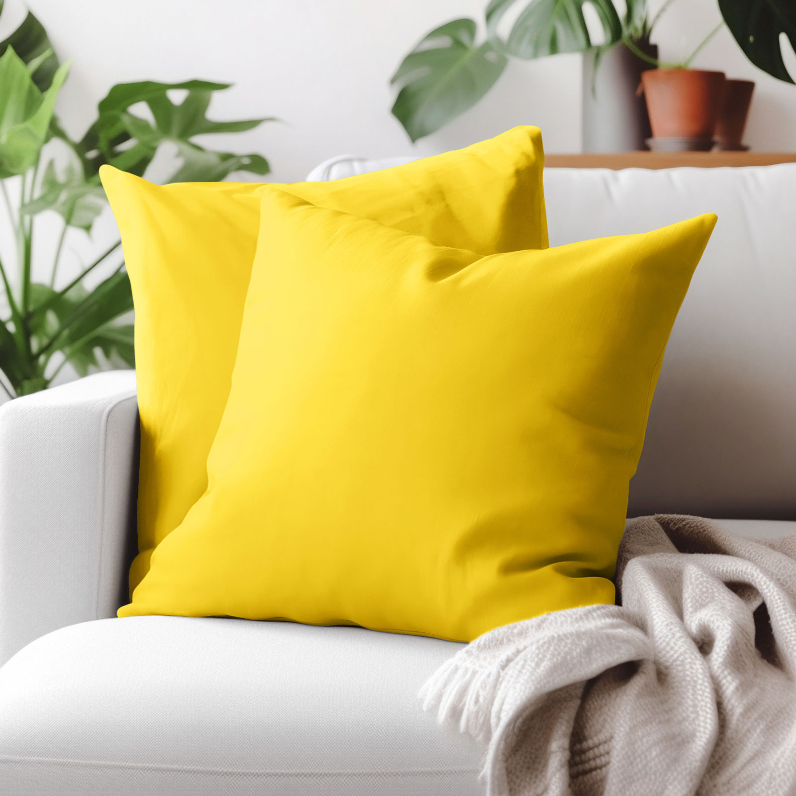 Poszewka na poduszkę dekoracyjna Loneta - żółta