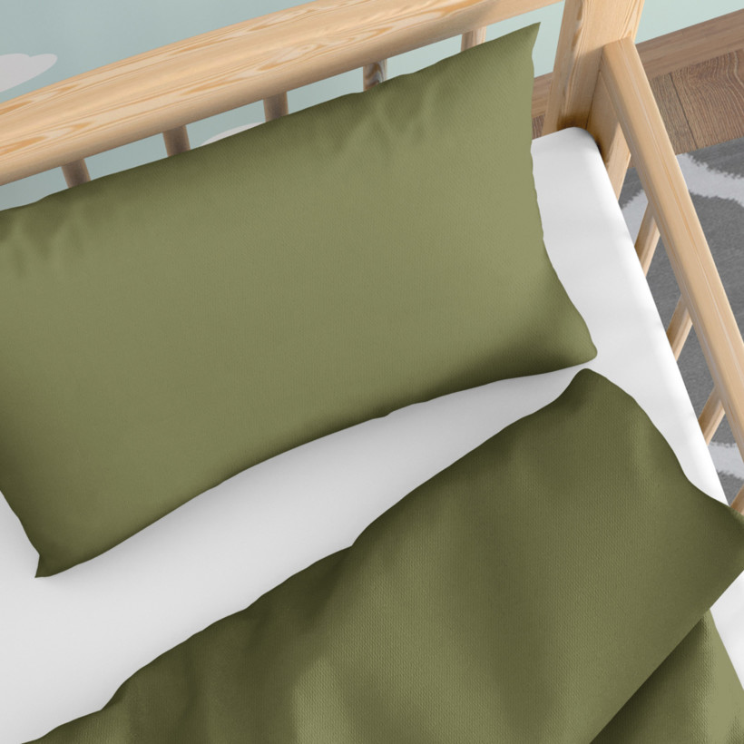 Pościel bawełniana do łóżeczka - oliwkowa