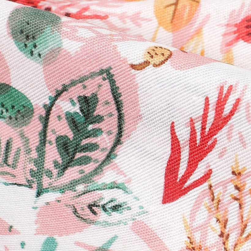Zasłona dekoracyjna Loneta na taśmie - kolorowe liście