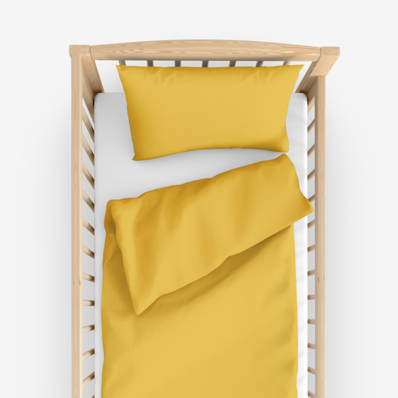Pościel bawełniana do łóżeczka - miodowa żółta