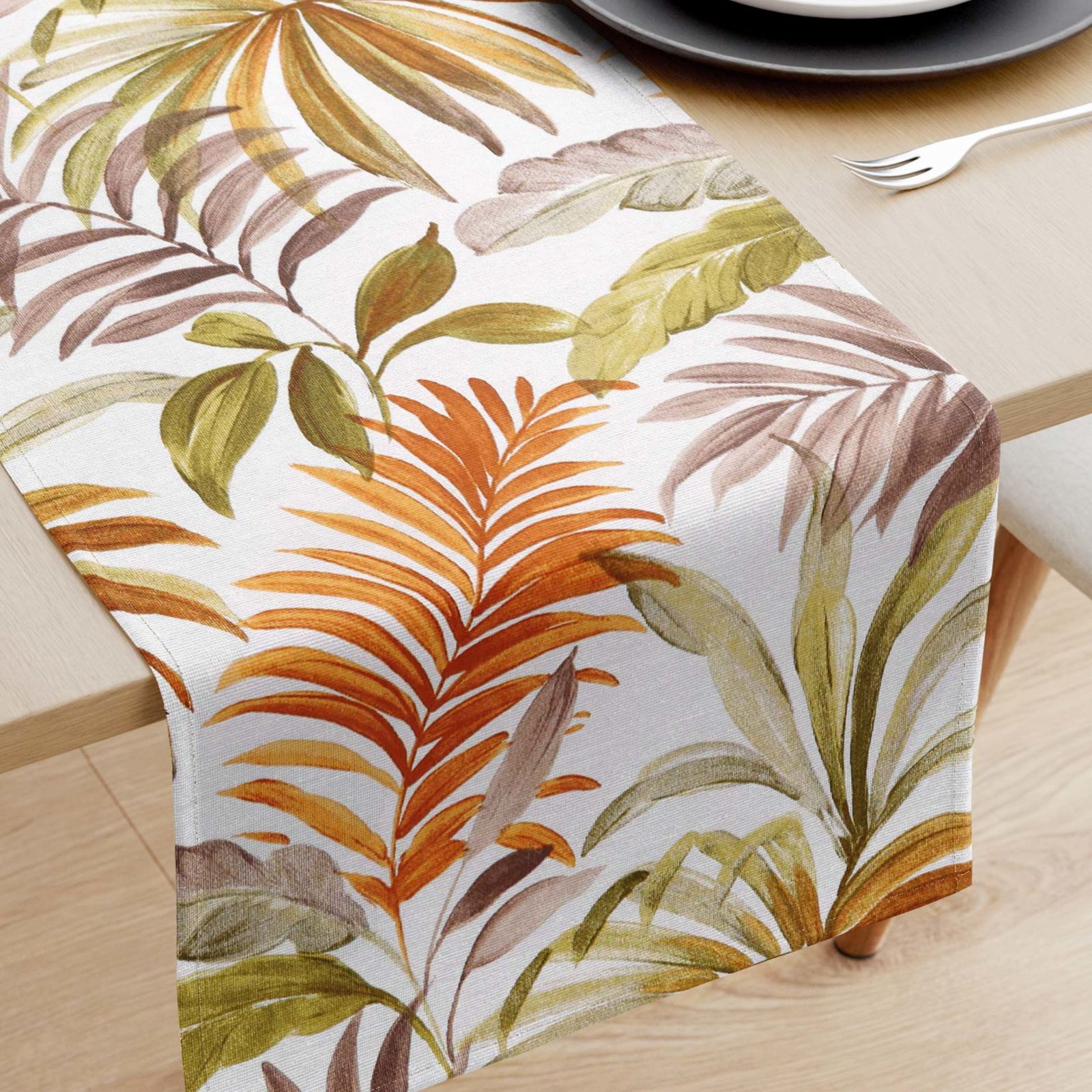 Bieżnik na stół Loneta - kolorowe liście palmowe
