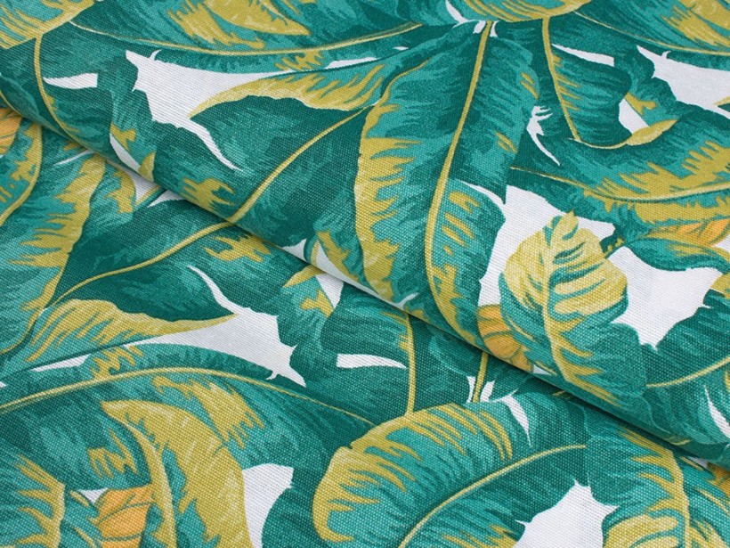 Tkanina dekoracyjna Loneta - tropikalne liście