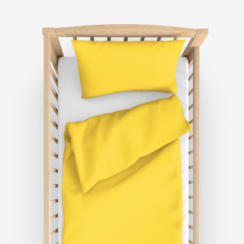Pościel bawełniana do łóżeczka - żółta