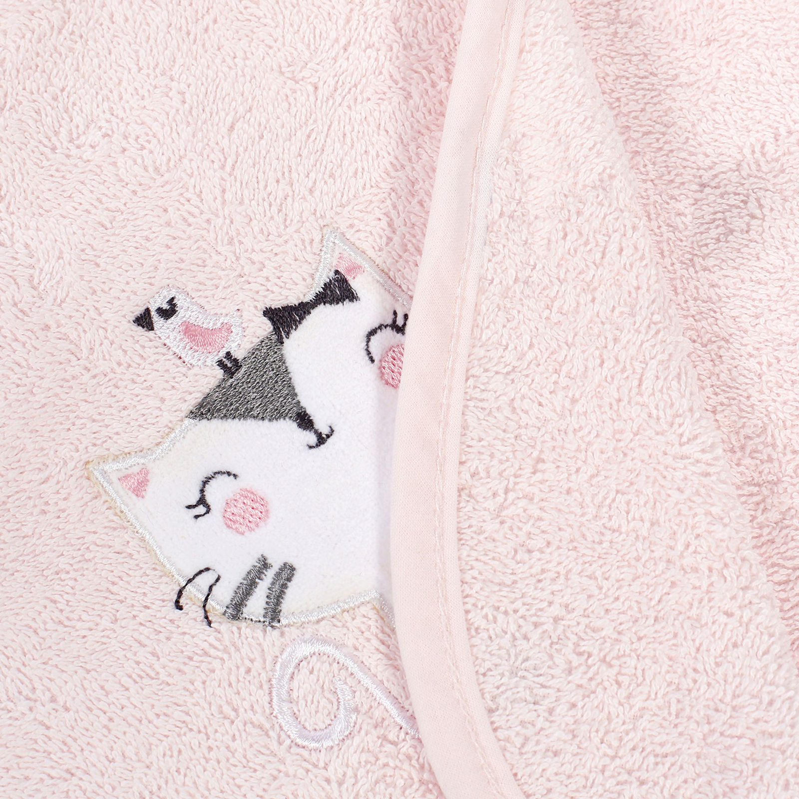 Śliniak bawełniany frotte Lili różowy - kotek