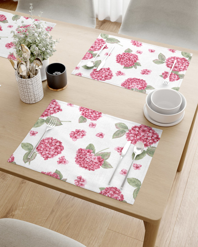 Podkładka na stół Loneta - różowe kwiaty hortensji - 2szt.