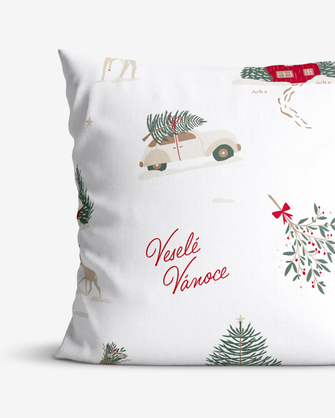 Poszewka na poduszkę bawełniana świąteczna - tradycyjne Boże Narodzenie