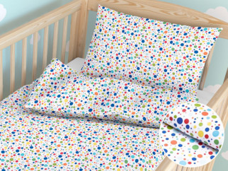 Pościel bawełniana do łóżeczka - kolorowe kropki
