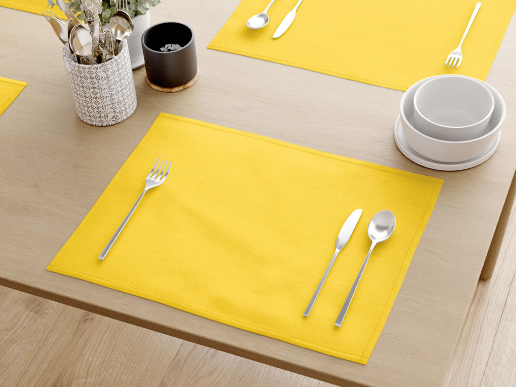 Podkładka na stół z płótna bawełnianego - żółta - 2szt.