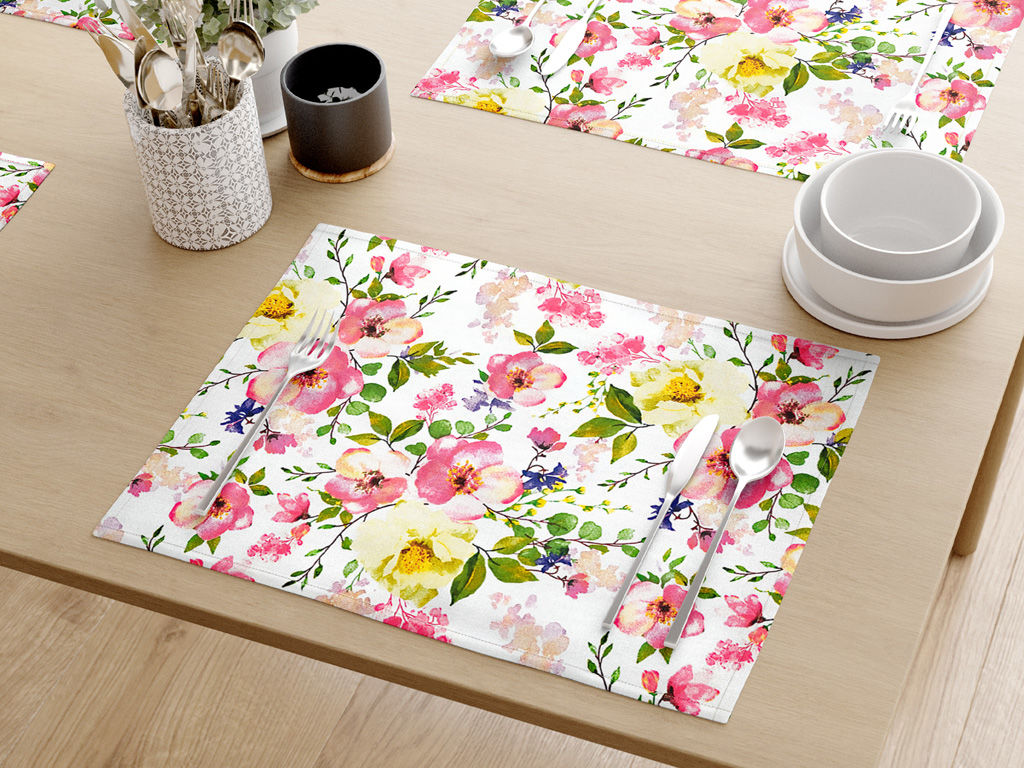 Podkładka na stół z płótna bawełnianego - ogród kwitnący - 2szt.