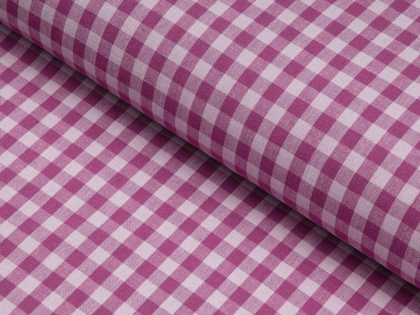 Mocna tkanina bawełniana Kanafas 230 g/m2 - mała fioletowa kratka