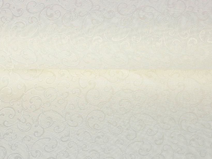 Luksusowa tkanina obrusowa plamoodporna - kremowa z małymi ornamentami